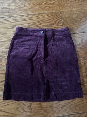 Loft Corduroy Mini Skirt in Deep Plum